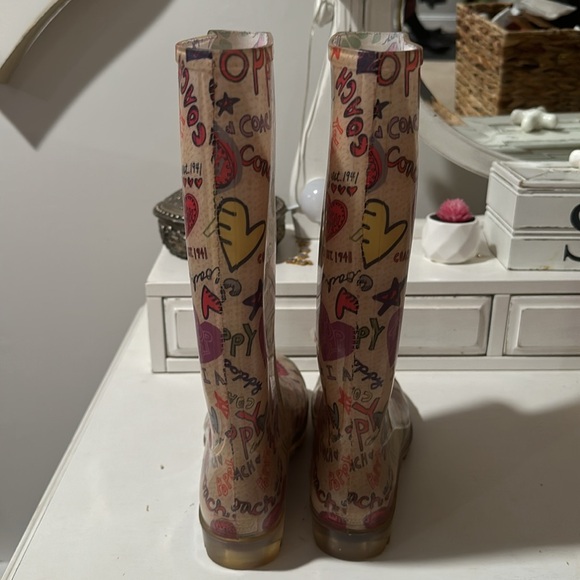 COACH POPPY RAIN BOOTS 7 - Picture 4 of 5
